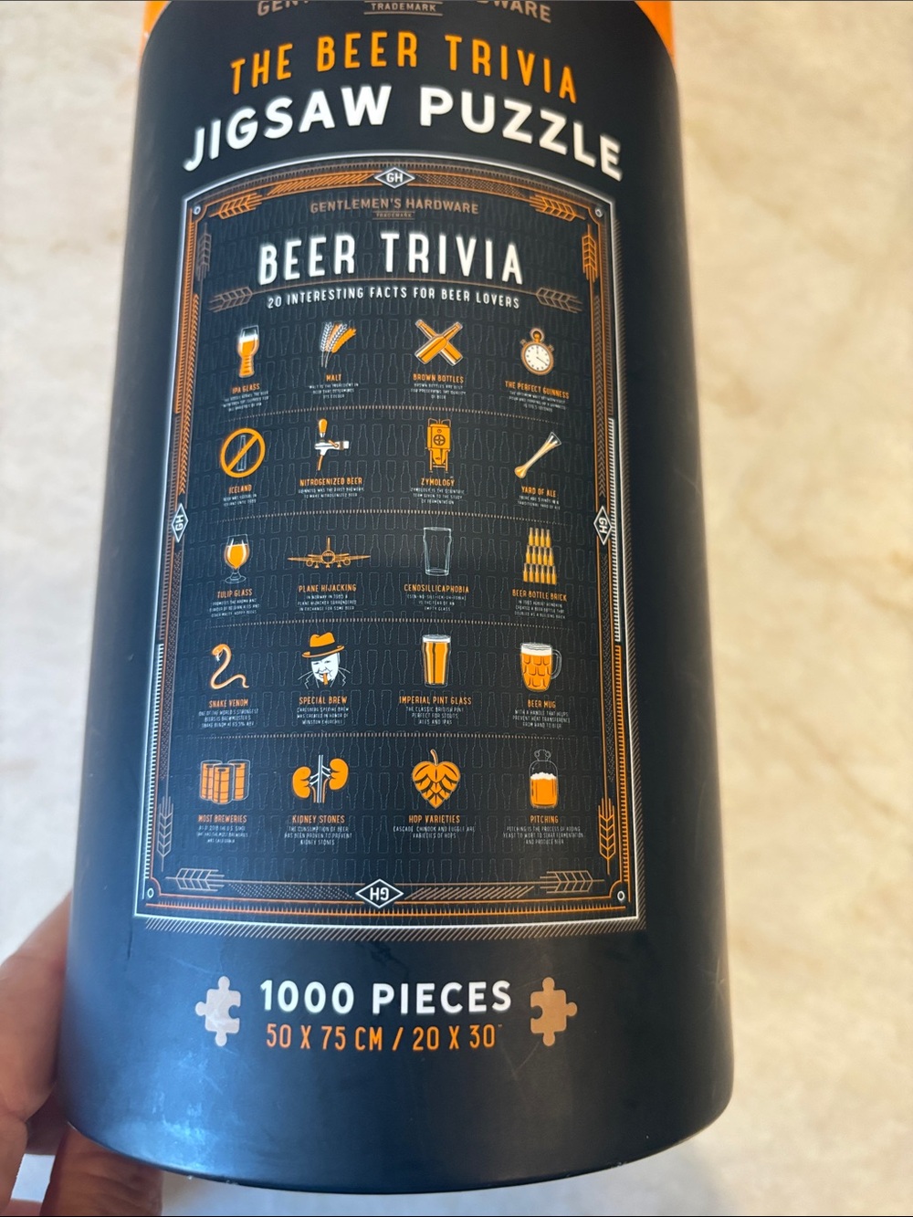 Beer Trivia Jigsaw Puzzle - Black & Orange - Picture 4 of 4